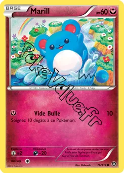 Carte Pokémon Marill  n°76 de la série Offensive Vapeur