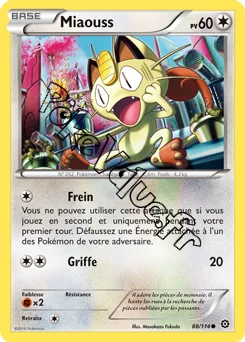 Carte Pokémon Meowth  n°88 de la série Offensive Vapeur