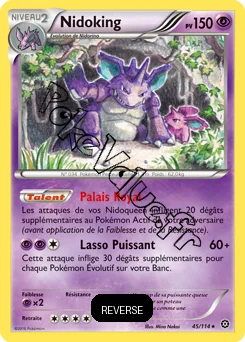 Carte Pokémon Nidoking  Reverse n°45 de la série Offensive Vapeur