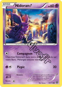 Carte Pokémon Nidoran ♂  n°43 de la série Offensive Vapeur