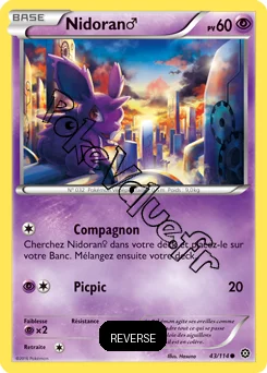 Carte Pokémon Nidoran ♂  Reverse n°43 de la série Offensive Vapeur