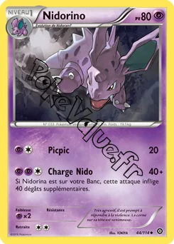 Carte Pokémon Nidorino  n°44 de la série Offensive Vapeur