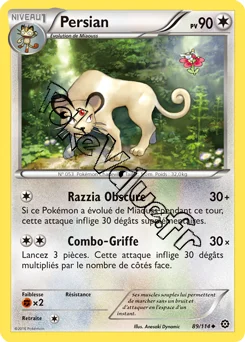 Carte Pokémon Persian  n°89 de la série Offensive Vapeur