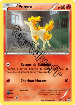 Carte Pokémon Ponyta  n°16 de la série Offensive Vapeur