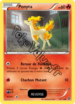 Carte Pokémon Ponyta  Reverse n°16 de la série Offensive Vapeur
