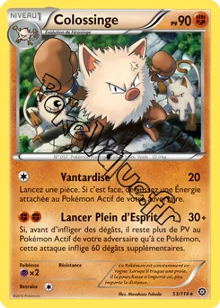 Carte Pokémon Primeape  n°53 de la série Offensive Vapeur