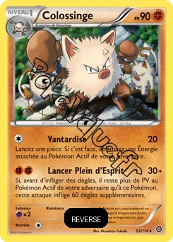 Carte Pokémon Primeape  Reverse n°53 de la série Offensive Vapeur