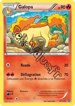 Carte Pokémon Rapidash  n°17 de la série Offensive Vapeur