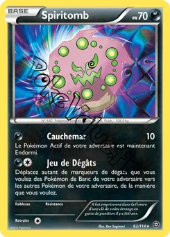 Carte Pokémon Spiritomb  n°62 de la série Offensive Vapeur
