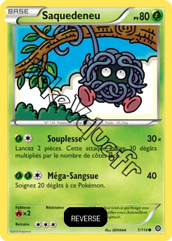 Carte Pokémon Tangela  Reverse n°1 de la série Offensive Vapeur