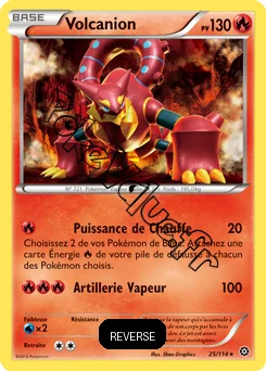 Carte Pokémon Volcanion  Reverse n°25 de la série Offensive Vapeur