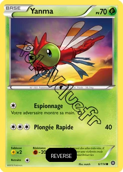 Carte Pokémon Yanma  Reverse n°6 de la série Offensive Vapeur
