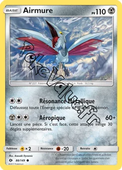 Carte Pokémon Airmure  n°88 de la série Soleil et Lune