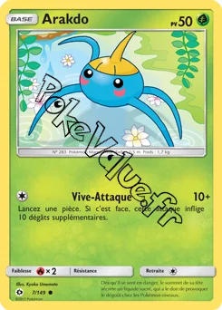 Carte Pokémon Arakdo  n°7 de la série Soleil et Lune