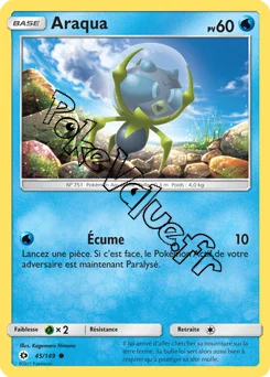 Carte Pokémon Araqua  n°45 de la série Soleil et Lune