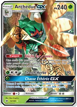 Carte Pokémon Archéduc GX n°12 de la série Soleil et Lune
