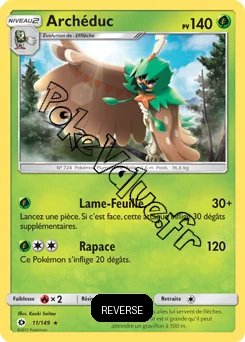 Carte Pokémon Archéduc Reverse n°11 de la série Soleil et Lune