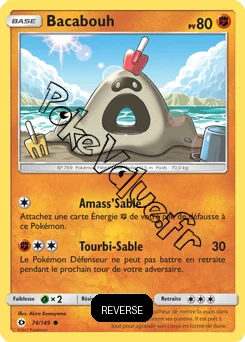 Carte Pokémon Bacabouh Reverse n°74 de la série Soleil et Lune