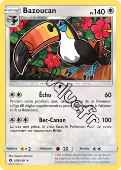 Carte Pokémon Bazoucan  n°108 de la série Soleil et Lune