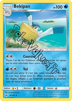 Carte Pokémon Bekipan  n°38 de la série Soleil et Lune