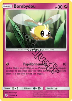 Carte Pokémon Bombydou  n°92 de la série Soleil et Lune