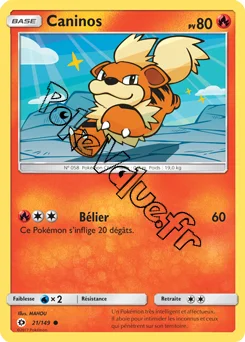 Carte Pokémon Caninos  n°21 de la série Soleil et Lune