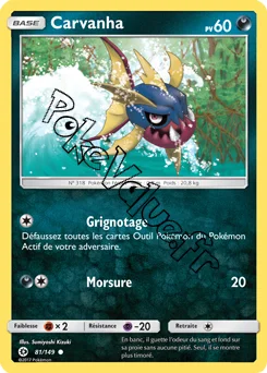 Carte Pokémon Carvanha  n°81 de la série Soleil et Lune