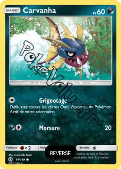 Carte Pokémon Carvanha  Reverse n°81 de la série Soleil et Lune