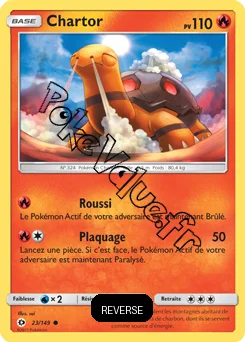Carte Pokémon Chartor  Reverse n°23 de la série Soleil et Lune