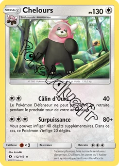 Carte Pokémon Chelours  n°112 de la série Soleil et Lune