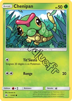 Carte Pokémon Chenipan  n°1 de la série Soleil et Lune