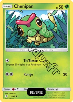 Carte Pokémon Chenipan  Reverse n°1 de la série Soleil et Lune