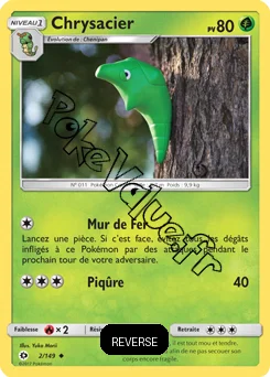 Carte Pokémon Chrysacier  Reverse n°2 de la série Soleil et Lune
