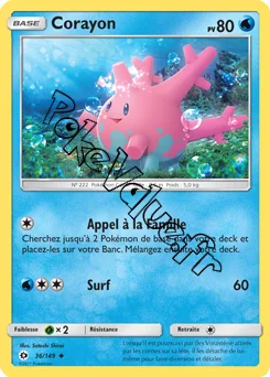 Carte Pokémon Corayon  n°36 de la série Soleil et Lune