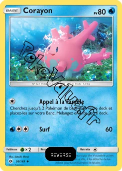 Carte Pokémon Corayon  Reverse n°36 de la série Soleil et Lune