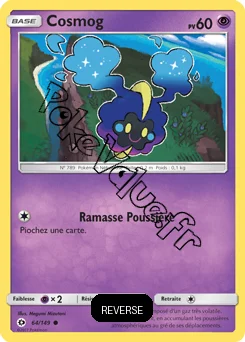 Carte Pokémon Cosmog  Reverse n°64 de la série Soleil et Lune
