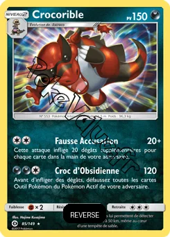 Carte Pokémon Crocorible  Reverse n°85 de la série Soleil et Lune