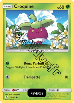 Carte Pokémon Croquine  Reverse n°18 de la série Soleil et Lune