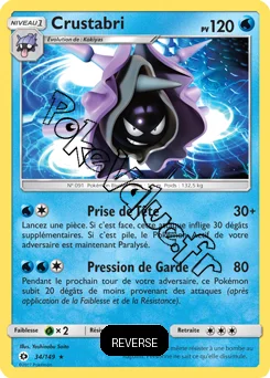 Carte Pokémon Crustabri  Reverse n°34 de la série Soleil et Lune