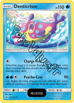 Carte Pokémon Denticrisse  Reverse n°48 de la série Soleil et Lune