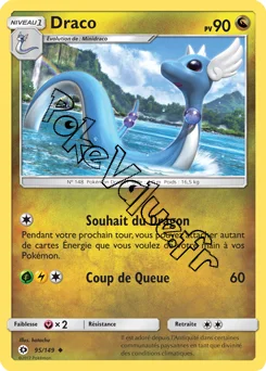 Carte Pokémon Draco  n°95 de la série Soleil et Lune