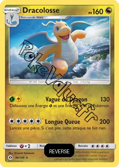 Carte Pokémon Dracolosse  Reverse n°96 de la série Soleil et Lune
