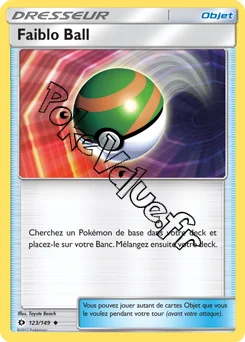 Carte Pokémon Faiblo Ball n°123 de la série Soleil et Lune
