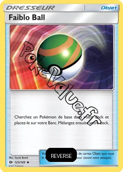 Carte Pokémon Faiblo Ball Reverse n°123 de la série Soleil et Lune