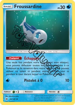 Carte Pokémon Froussardine  n°44 de la série Soleil et Lune