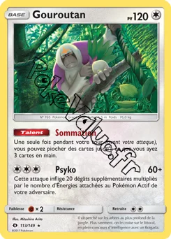 Carte Pokémon Gouroutan  n°113 de la série Soleil et Lune