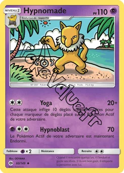 Carte Pokémon Hypnomade  n°60 de la série Soleil et Lune