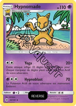 Carte Pokémon Hypnomade  Reverse n°60 de la série Soleil et Lune