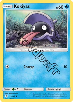 Carte Pokémon Kokiyas  n°33 de la série Soleil et Lune