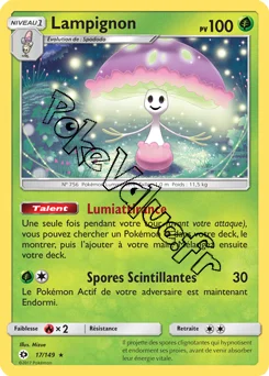 Carte Pokémon Lampignon n°17 de la série Soleil et Lune